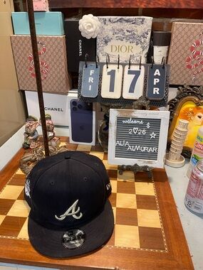 New Era 59FIFTY Fitted Cap Atlanta Braves Navy Blue MLB Baseball